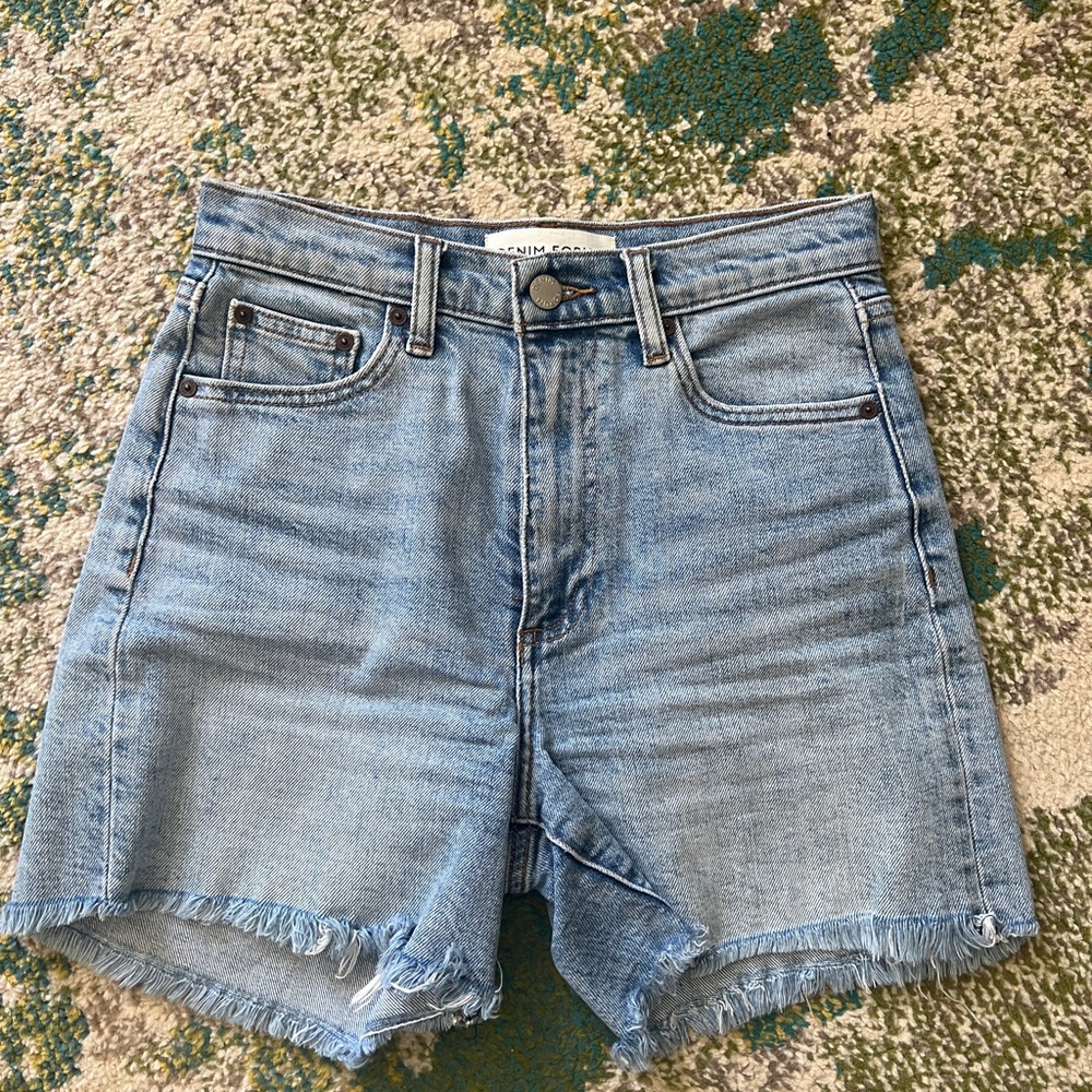 Aritzia Denim Forum Arlo Mid Thigh Shorts